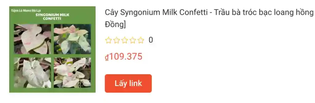 Cay Syngonium Milk Confetti Trau ba troc bac loang hong | Monsteraholic