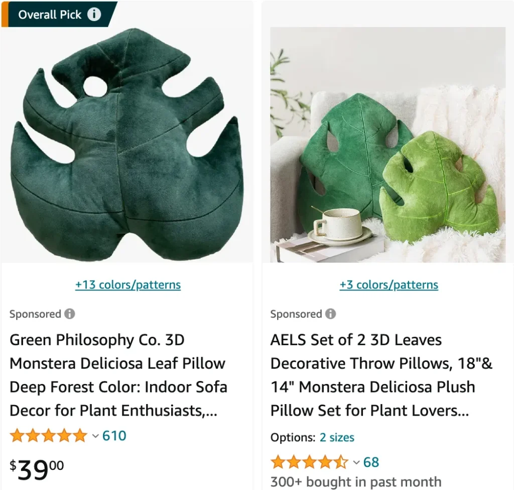 Monstera Pillows