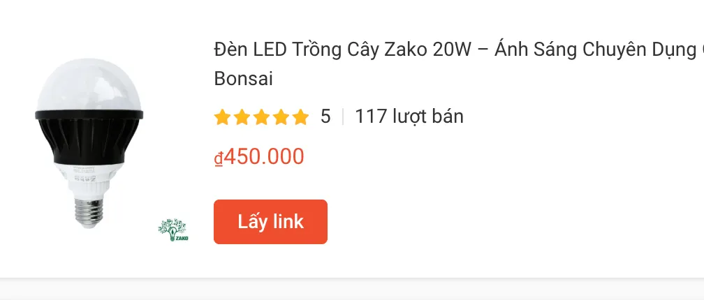 Den LED Trong Cay Zako 20W – Anh Sang Chuyen Dung Cho Hoa Hong Kieng La Sen Da Bonsai | Monsteraholic