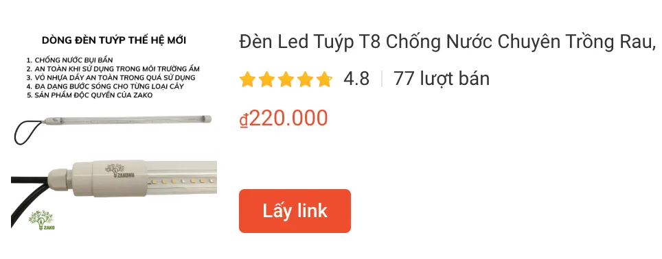 Den Led Tuyp T8 Chong Nuoc Chuyen Trong Rau Uom Mam Sen Da Kieng la Bonsai | Monsteraholic