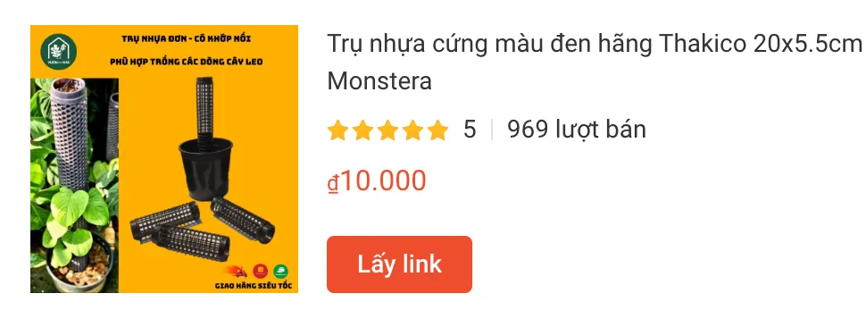 Tự làm trụ cho Monstera (và các loại cây leo trụ khác) 1 Tru nhua cung mau den hang Thakico | Monsteraholic