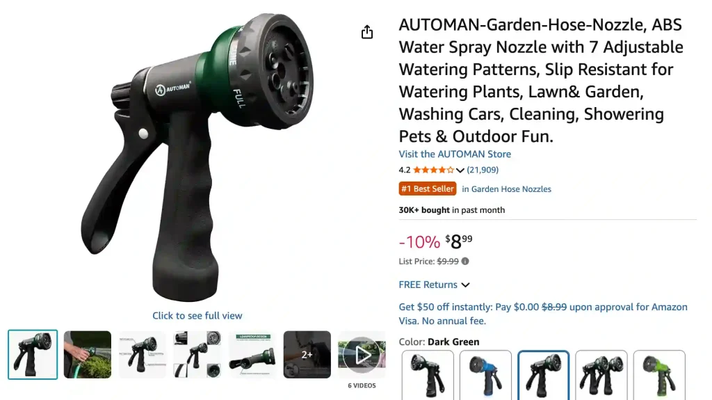 AUTOMAN Garden Hose Nozzle: Your Go-To for Every Outdoor Task! 3 AUTOMAN Garden Hose Nozzle