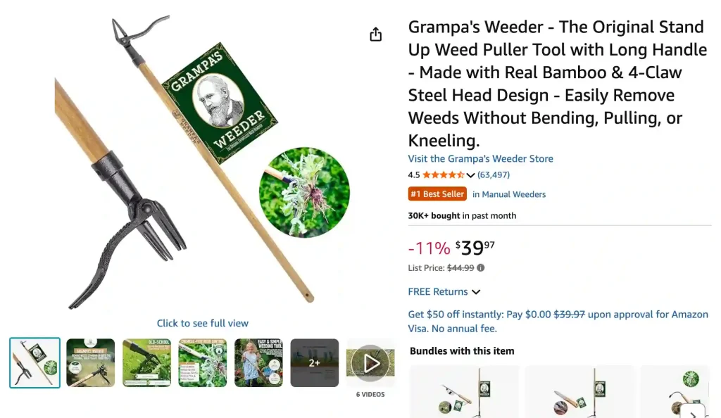 Grampa's Weeder: The Original Stand-Up Weed Puller You Didn't Know You Needed 6 Grampa's Weeder